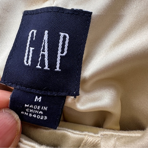 GAP single breasted trench coat women's neutral beige classic snaps size medium - Picture 11 of 13